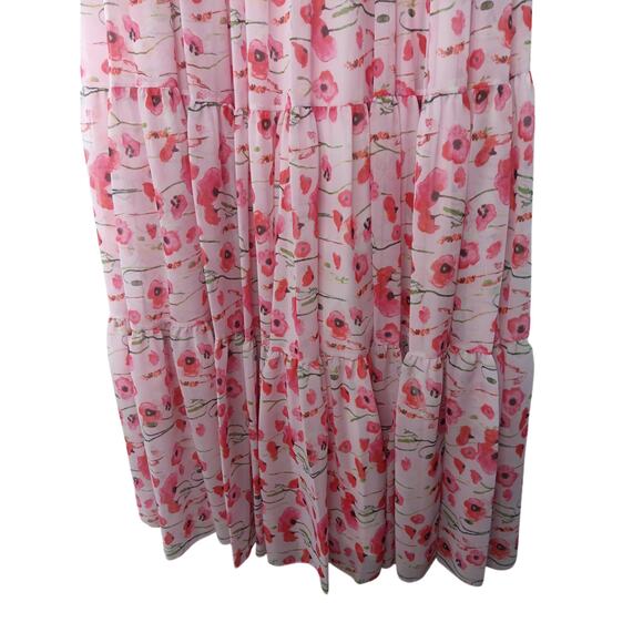 New with Tags Mac Duggal Floral Maxi Dress Size 12 Pink Poppy Print Formal - Picture 6 of 16